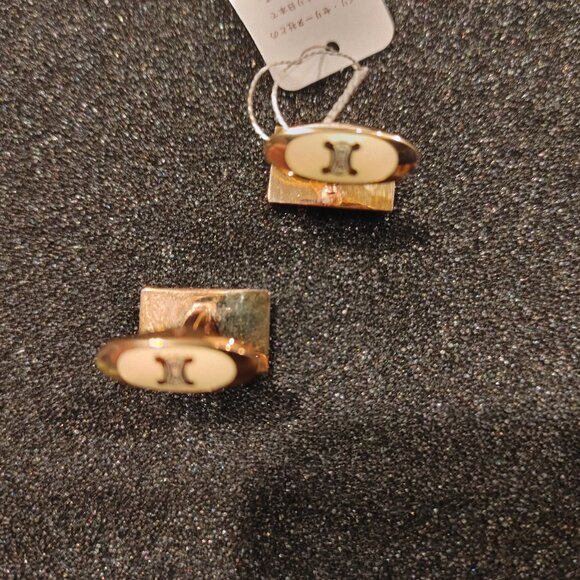 CELINE Paris Cufflinks Gold Plated, Arc de Triomphe on back. Made in Japan. - Picture 11 of 16